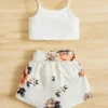 Conjunto de tirantes y shorts con estampado floral niñas - Imagen 2